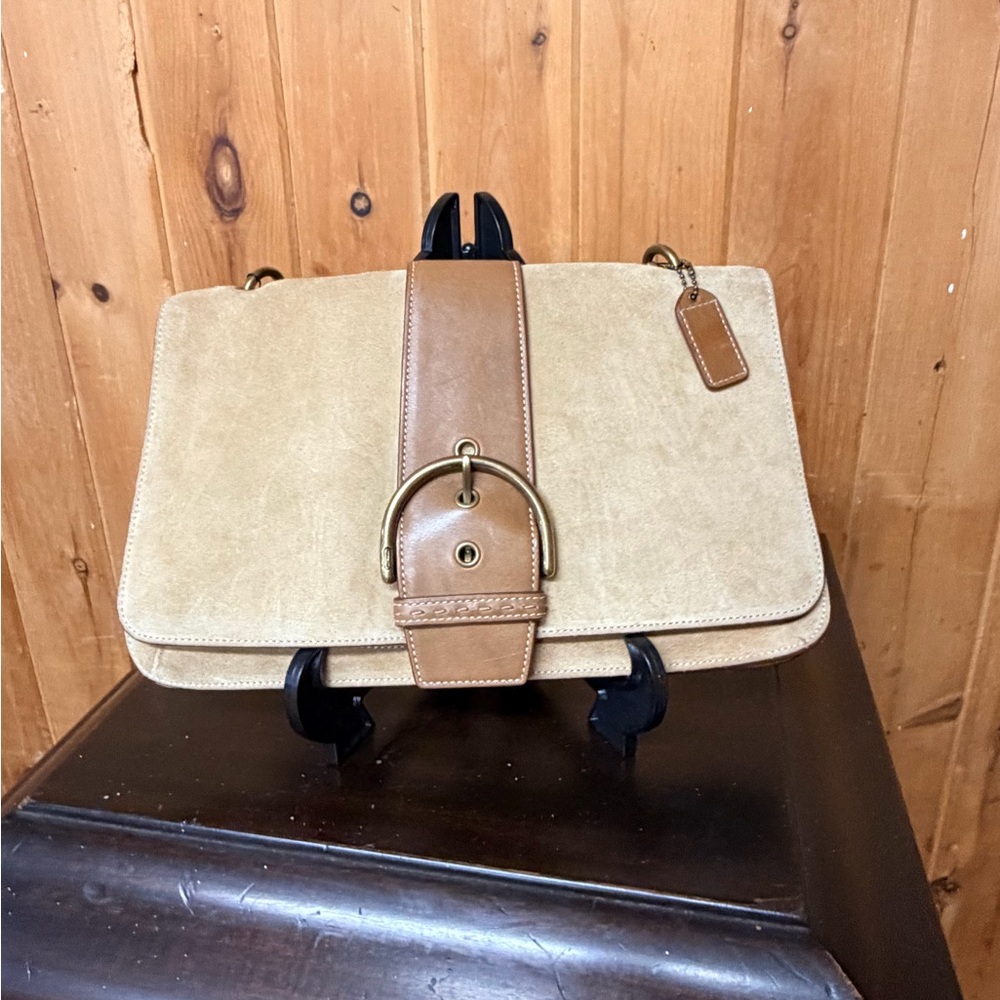 Coach Tan and Brown Shoulder Bag